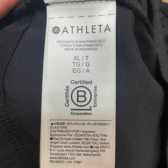 Athleta Black Trekkie Joggers Women's XL Tall Zipped Pockets Drawstring Waist - Picture 5 of 7